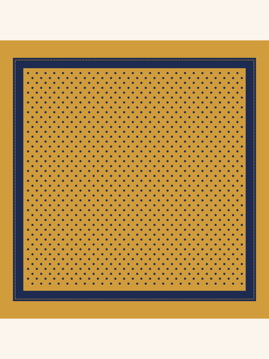 Golden Polka Silk Pocket Square