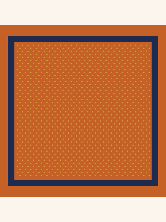 Orange Polka Silk Pocket Square