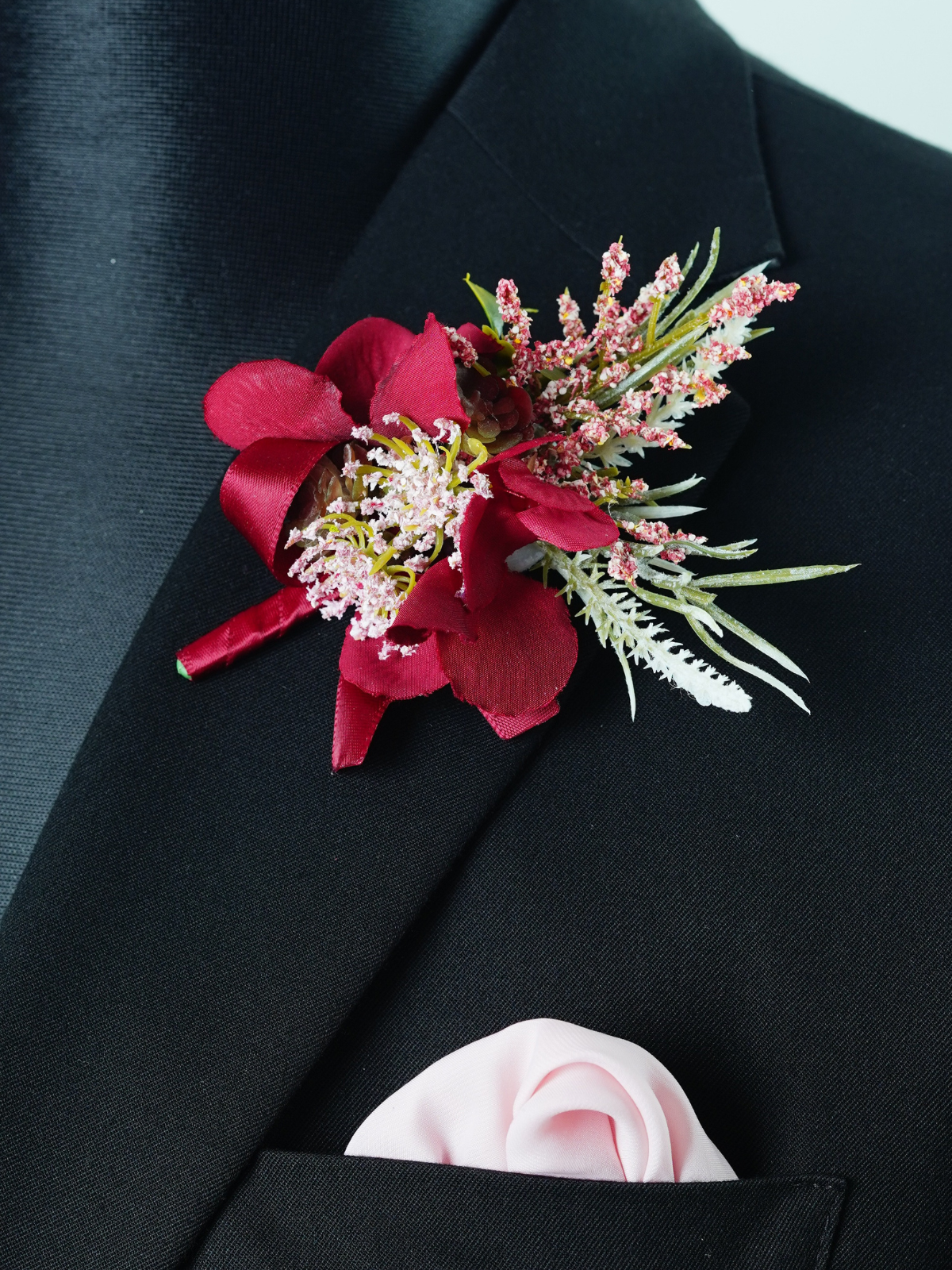 Maroon Boutonniere