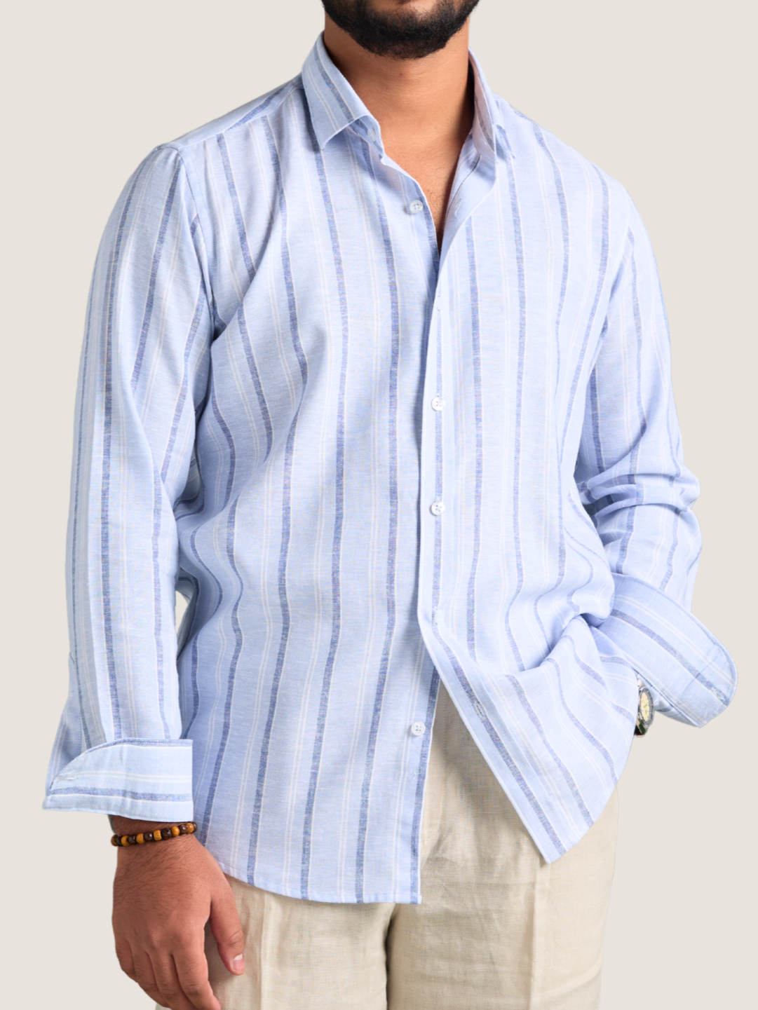 Sky Striped Casual Shirt
