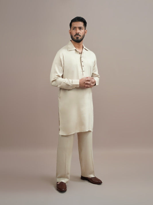 Cream Kabli & Pant Set