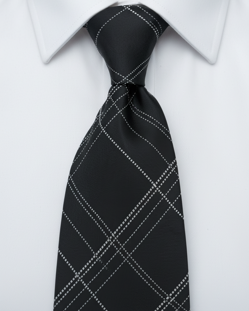 Black Chequered Tie