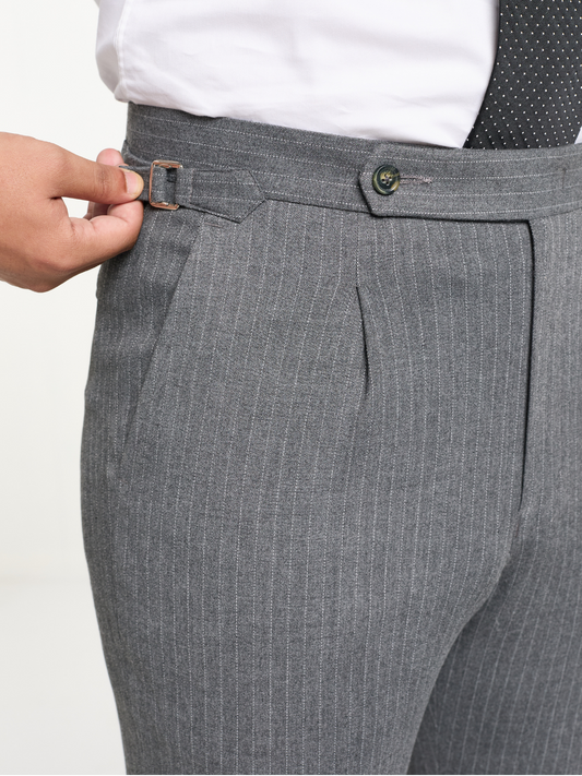 Grey Stripe Formal Trouser