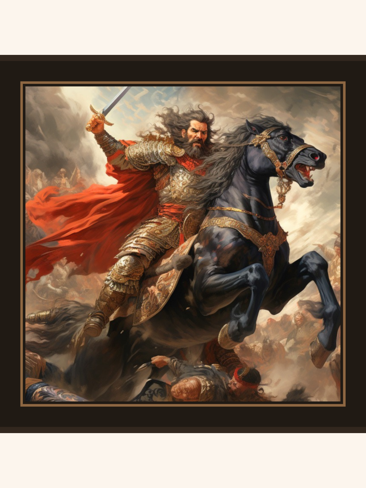 Raging King Abstract Silk Pocket Square