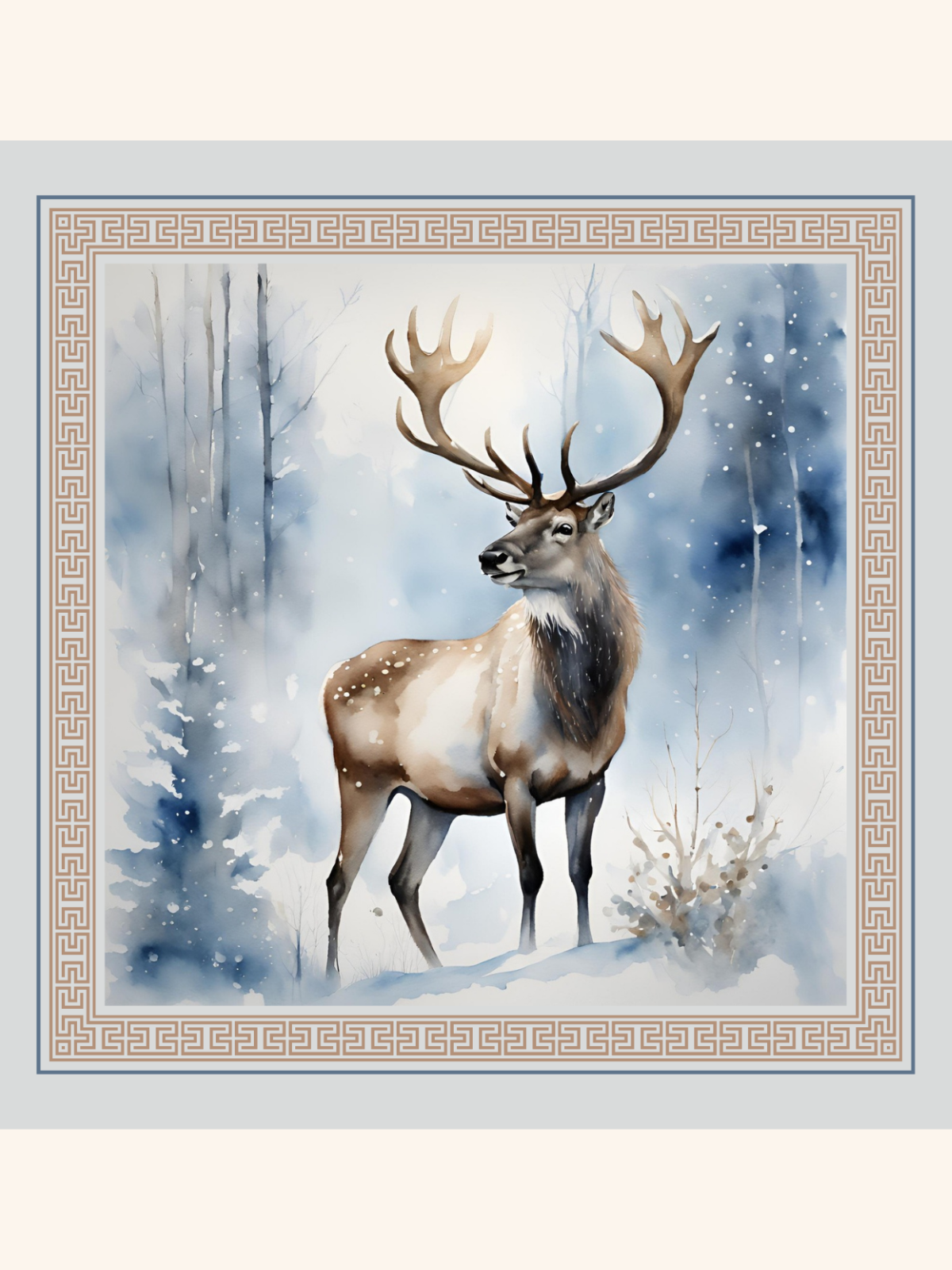 Reindeer in Ice Pocket Square