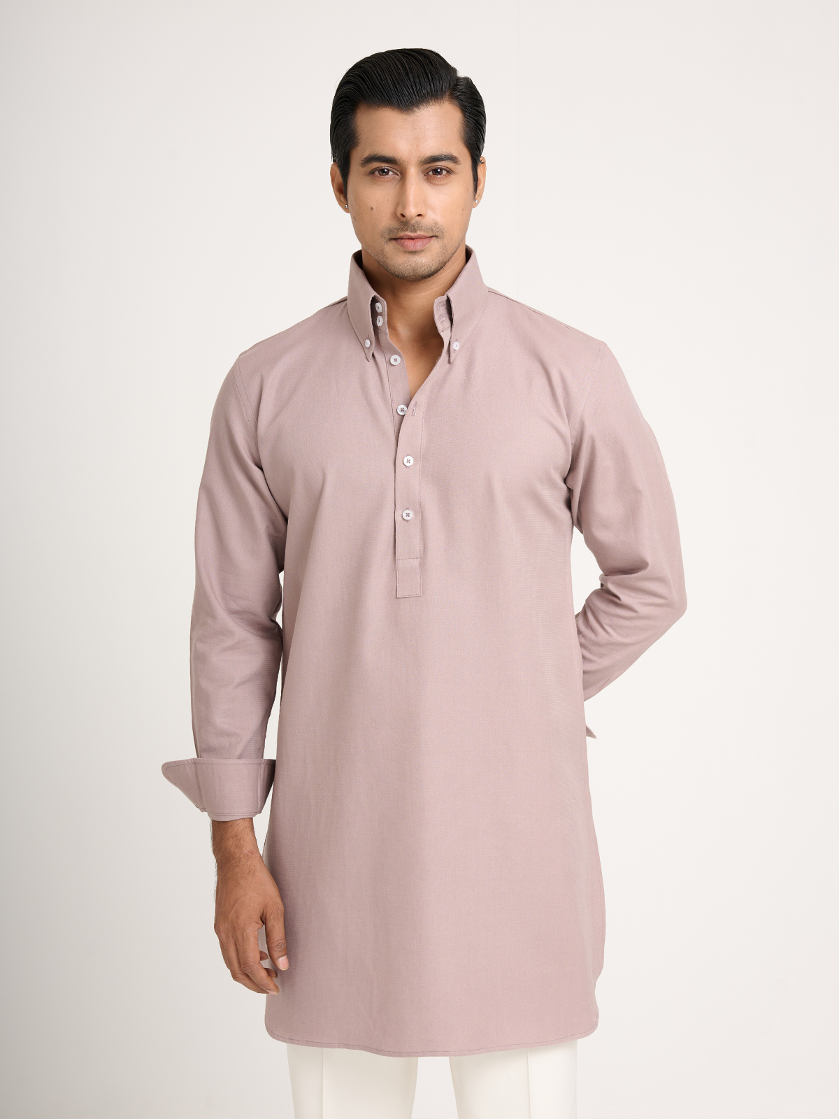 Mauve Button Down Kurta