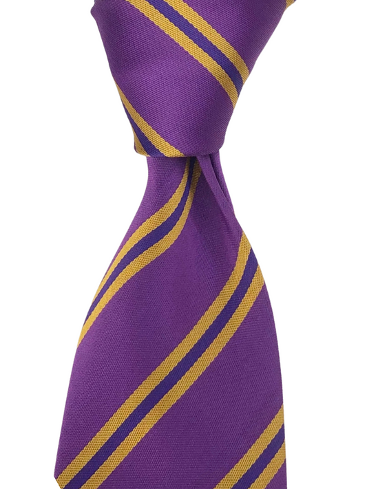 Purple & Yellow Repp Tie