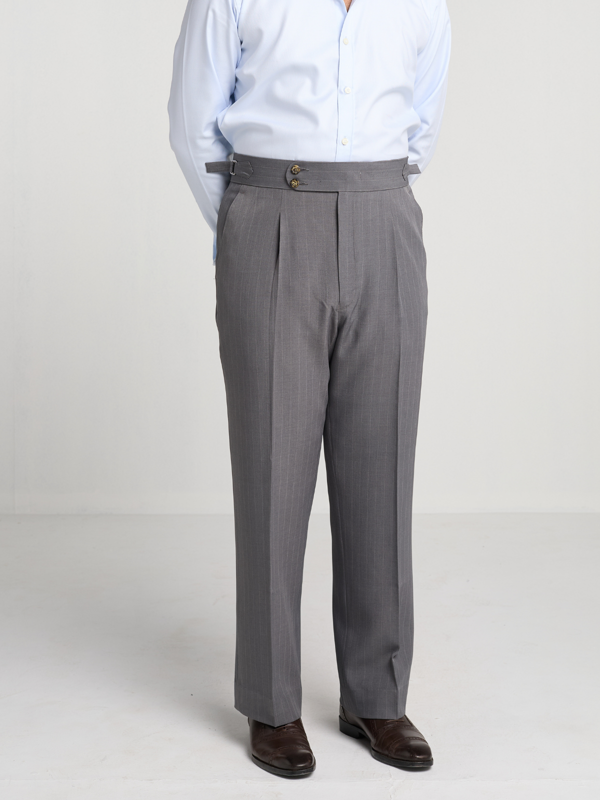 Grey Pinstripe Formal Trouser