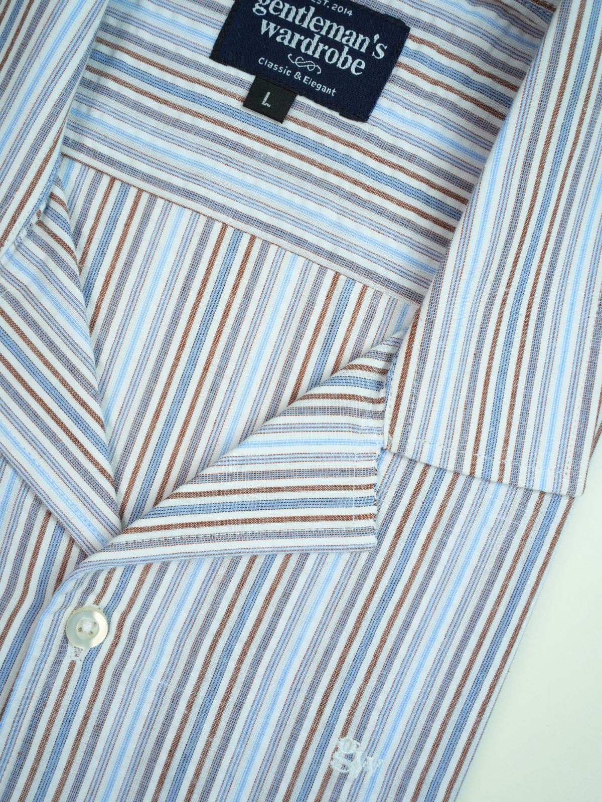 Sky Multi Stripe Cuban Shirt