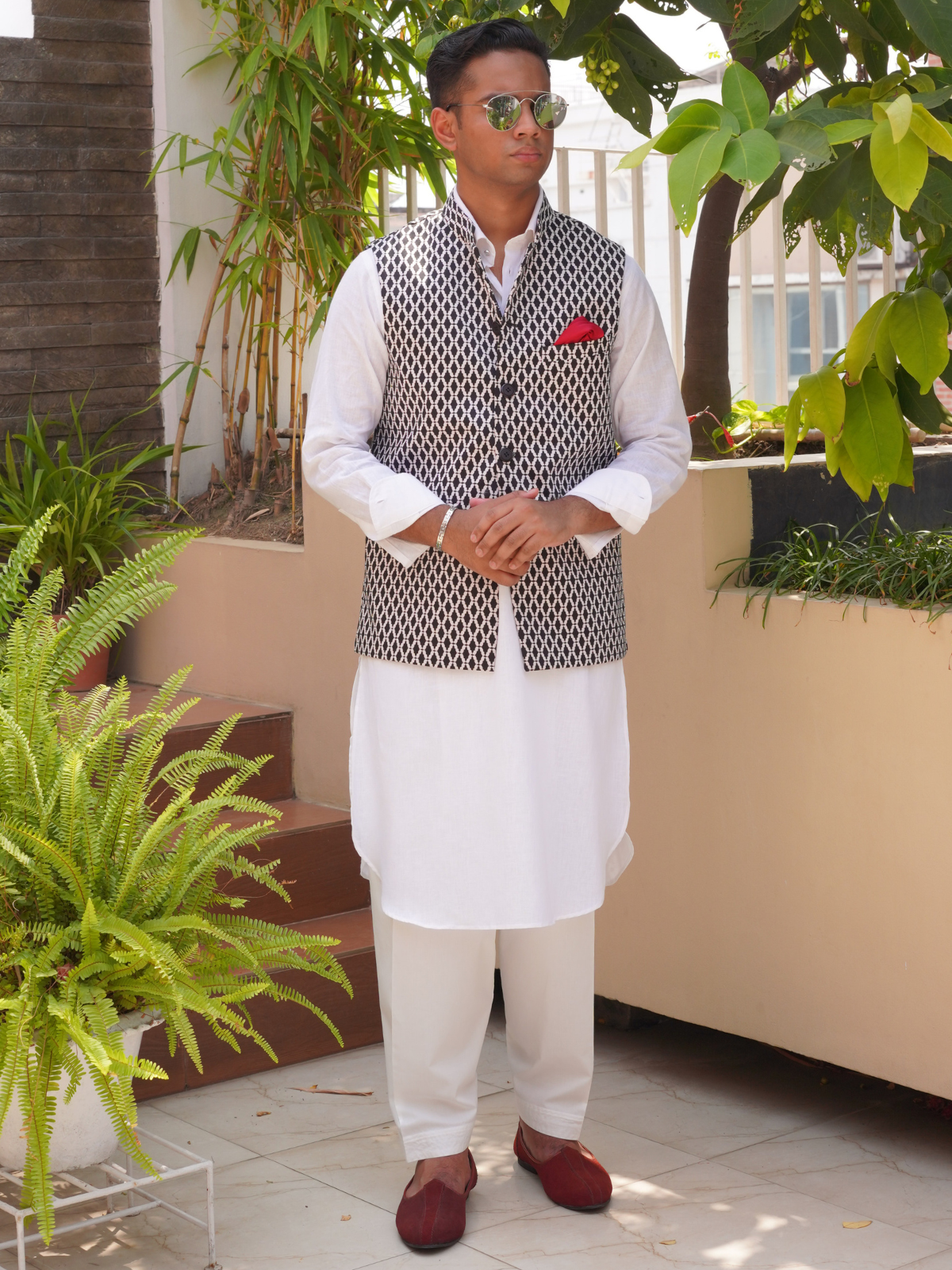 Pure White Kabli cut Kurta