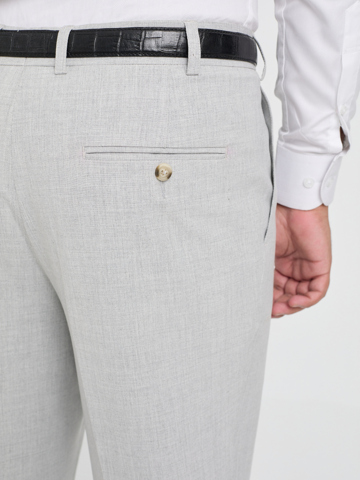 Light Grey Mid Rise Formal Trouser