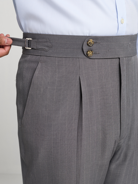 Grey Pinstripe Formal Trouser