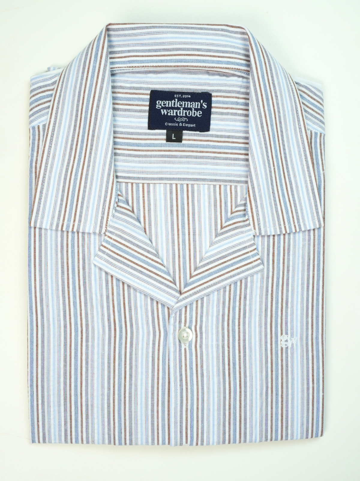 Sky Multi Stripe Cuban Shirt