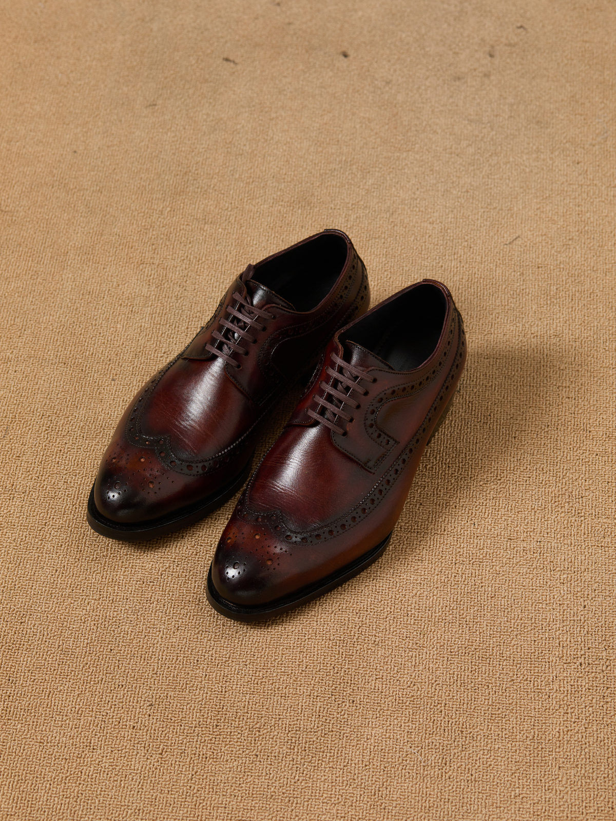 Cognac Wingtip Derby Mustard