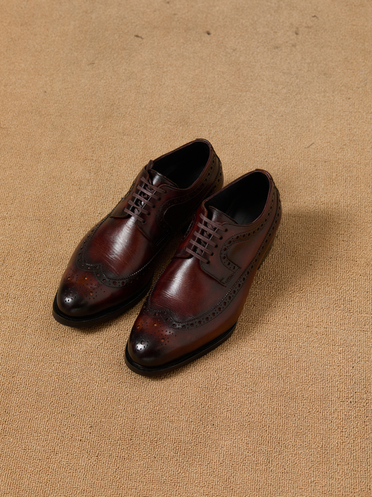 Cognac Wingtip Derby Mustard