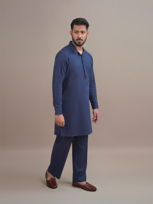 Navy Cuban Kabli & Pant Set