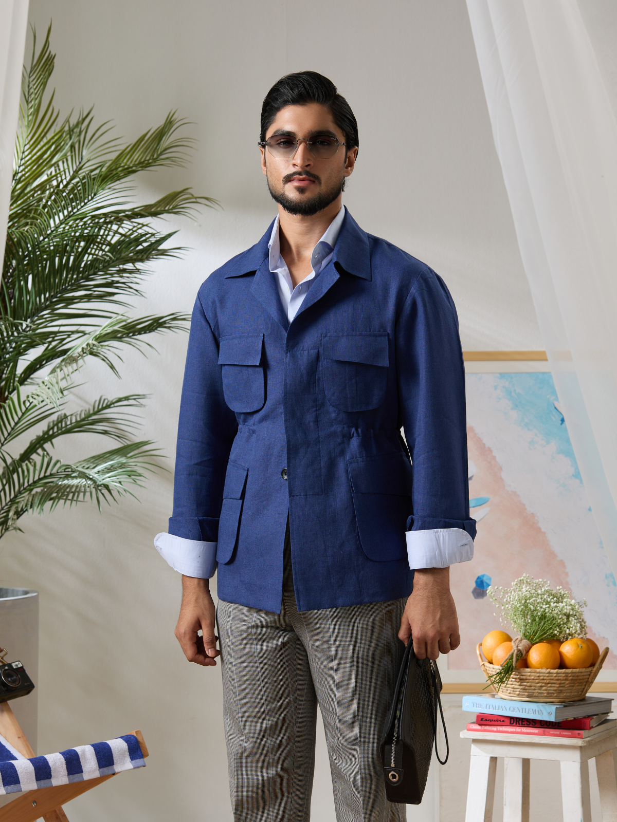 Indigo Linen Jungle Jacket