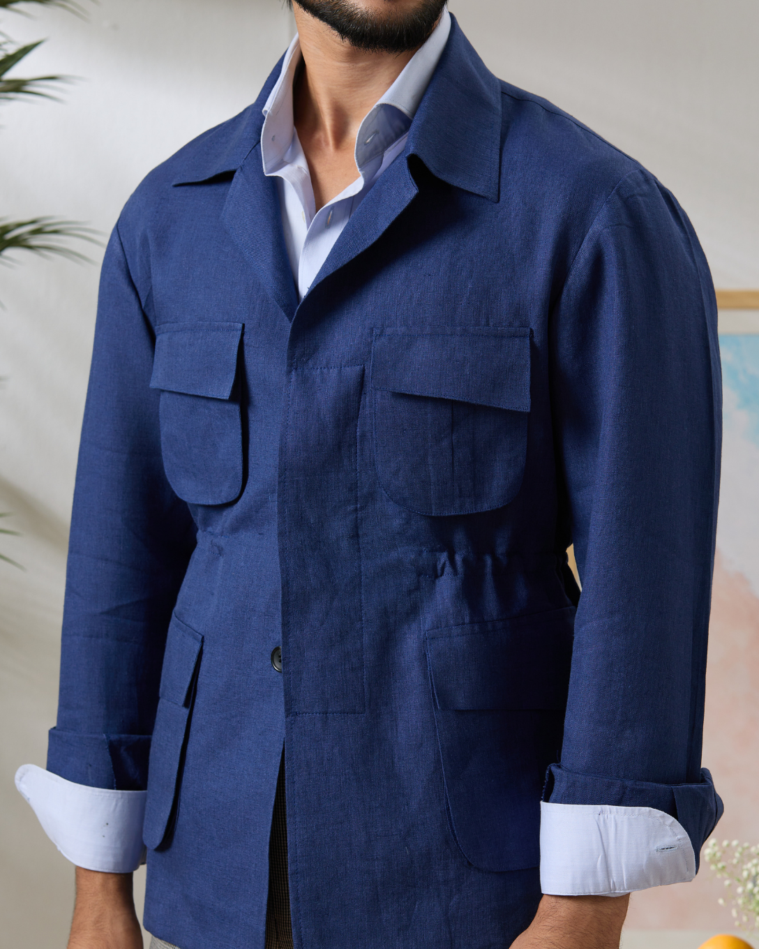 Indigo Linen Jungle Jacket