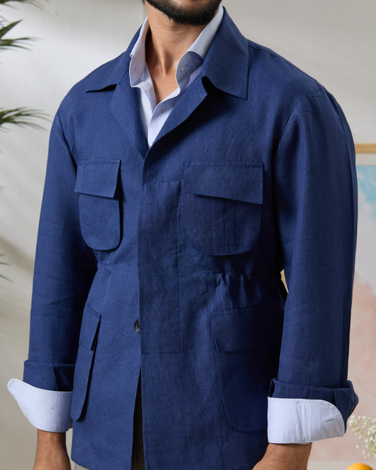 Indigo Linen Jungle Jacket