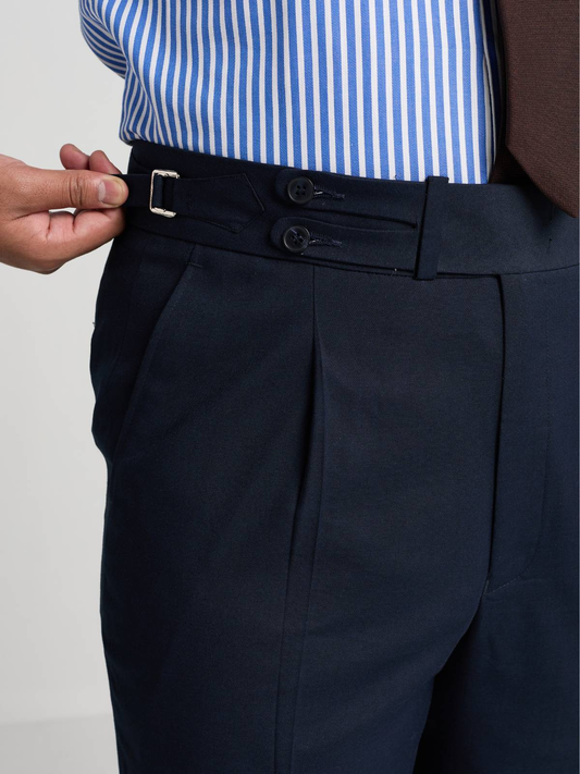 Navy Double Button Formal Trouser