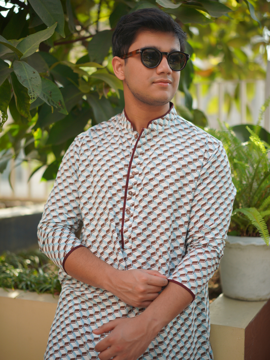Mint Printed Kurta