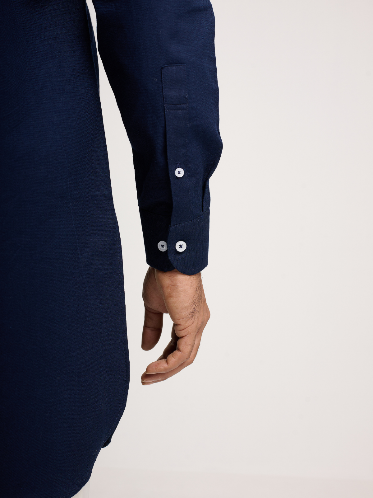 Navy Button Down Kurta