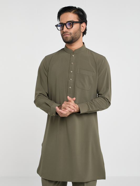 Olive Co-ord Kabli Set