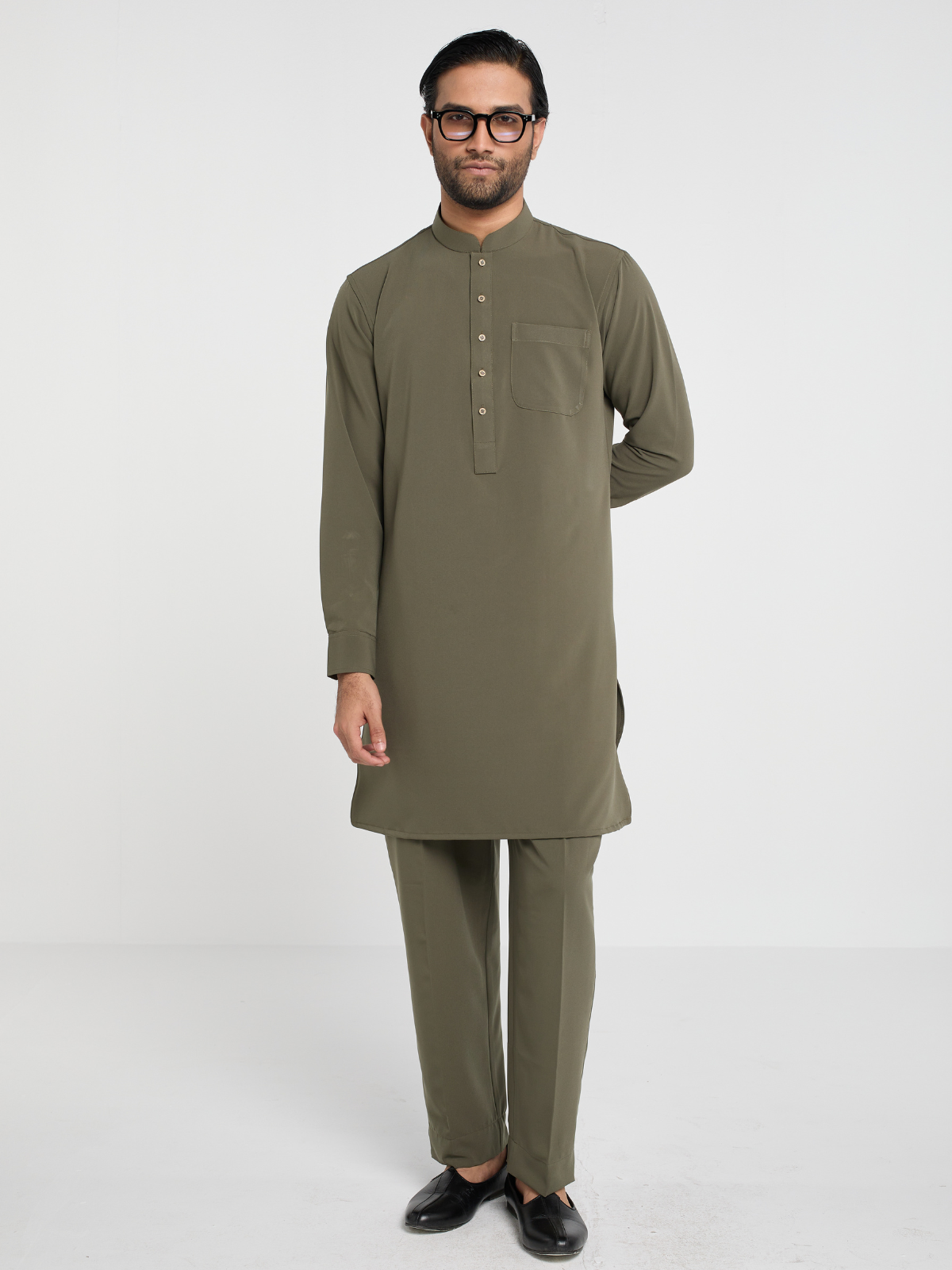 Olive Co-ord Kabli Set