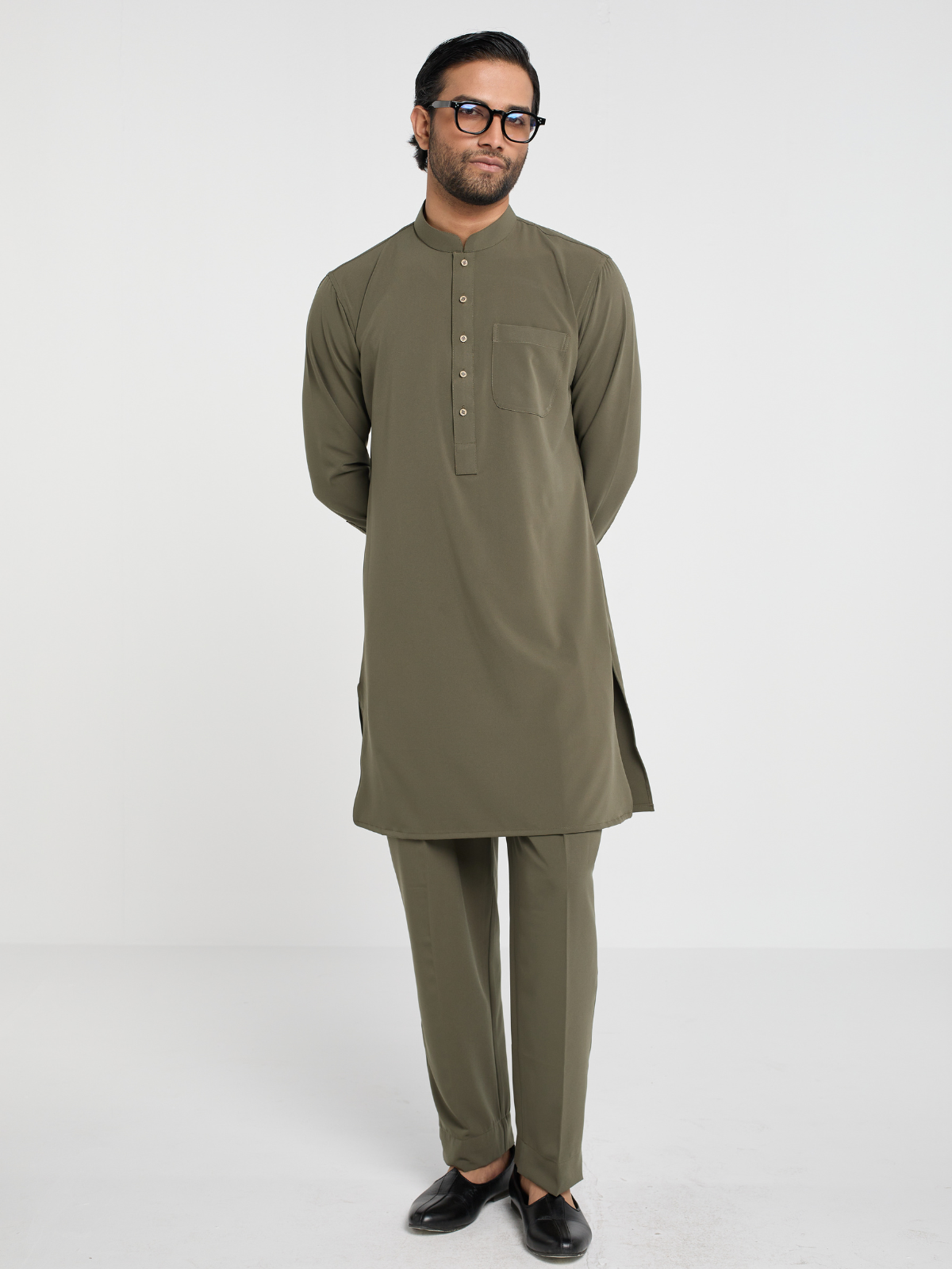 Olive Co-ord Kabli Set