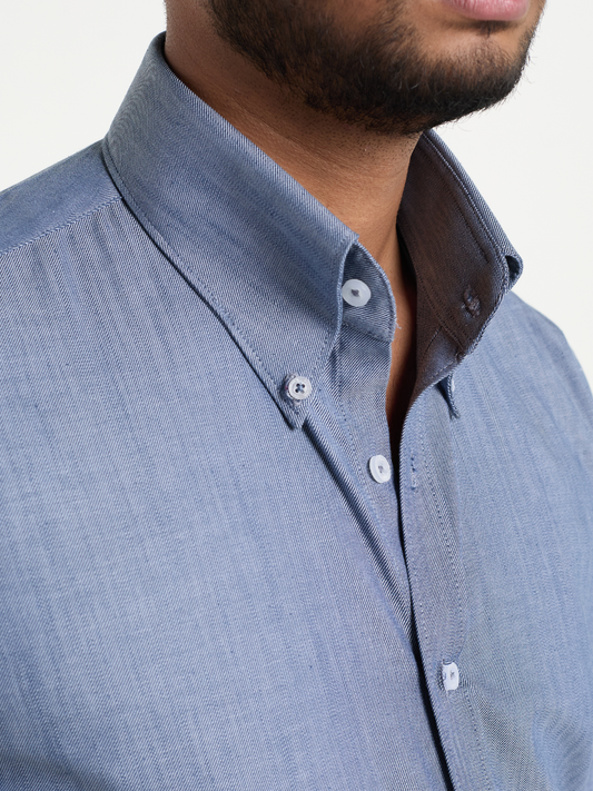 Denim Blue Button Down Formal Shirt