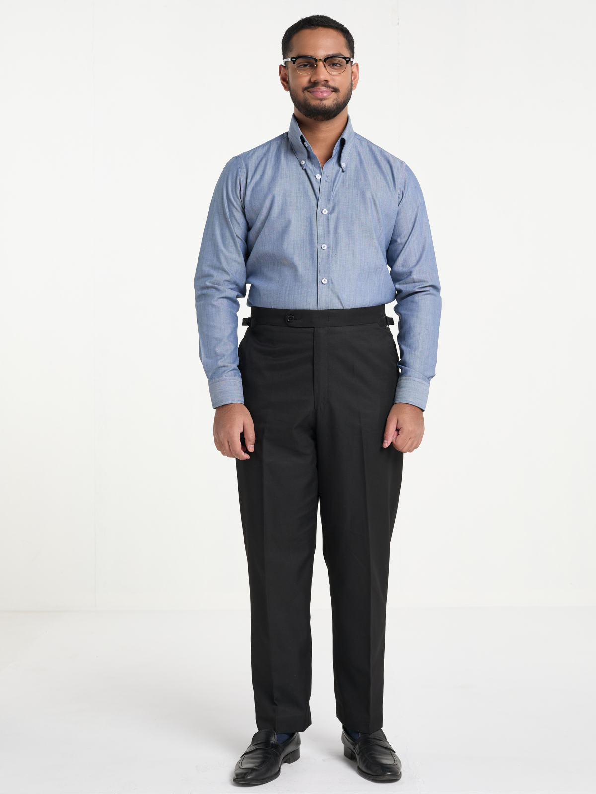 Denim Blue Button Down Formal Shirt