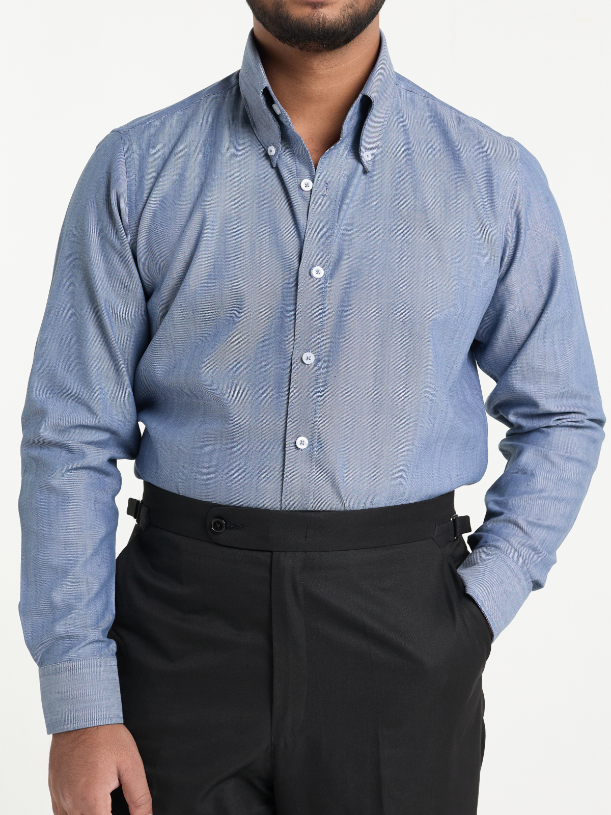 Denim Blue Button Down Formal Shirt