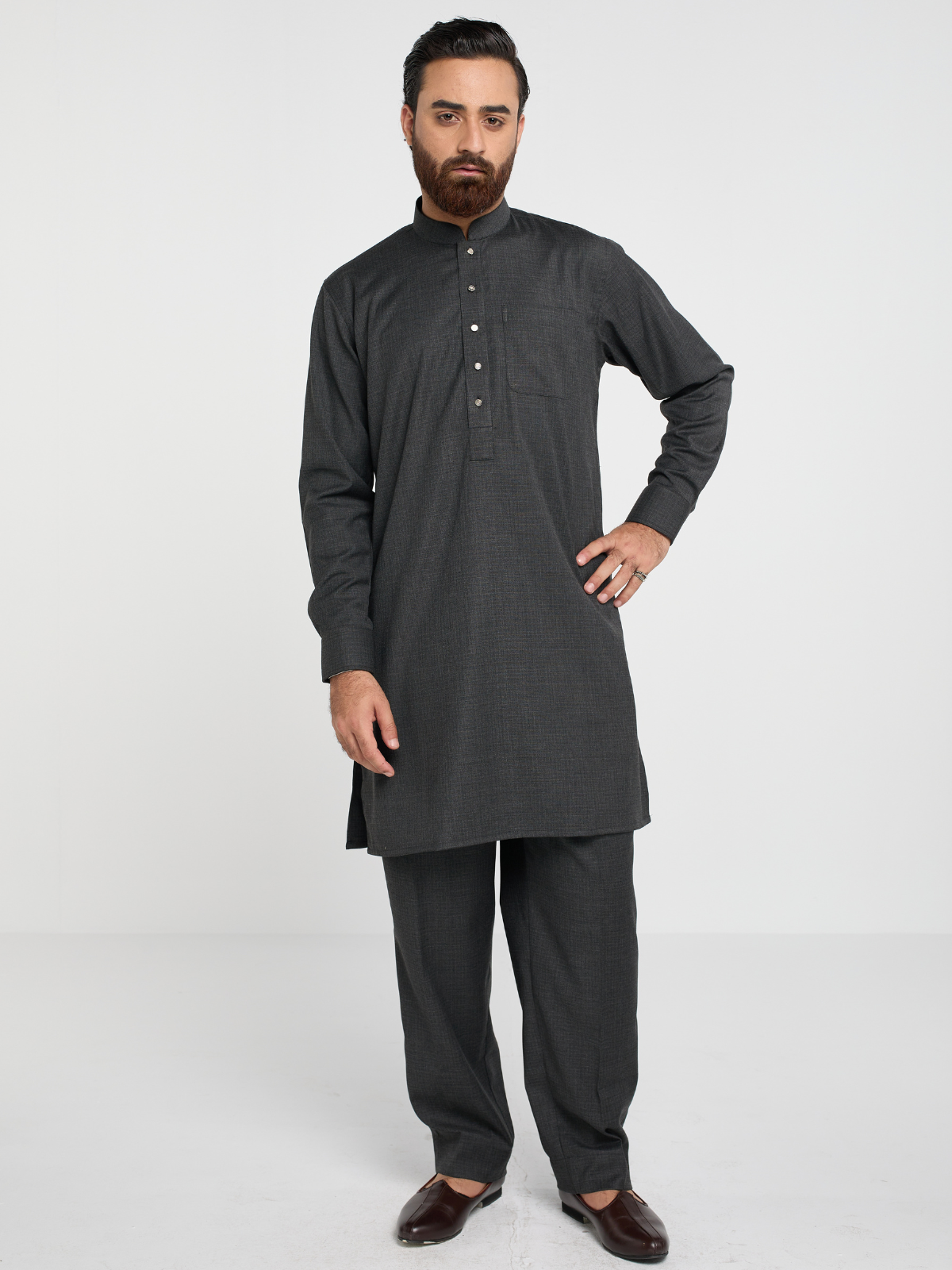 Charcoal Co-ord Kabli Set