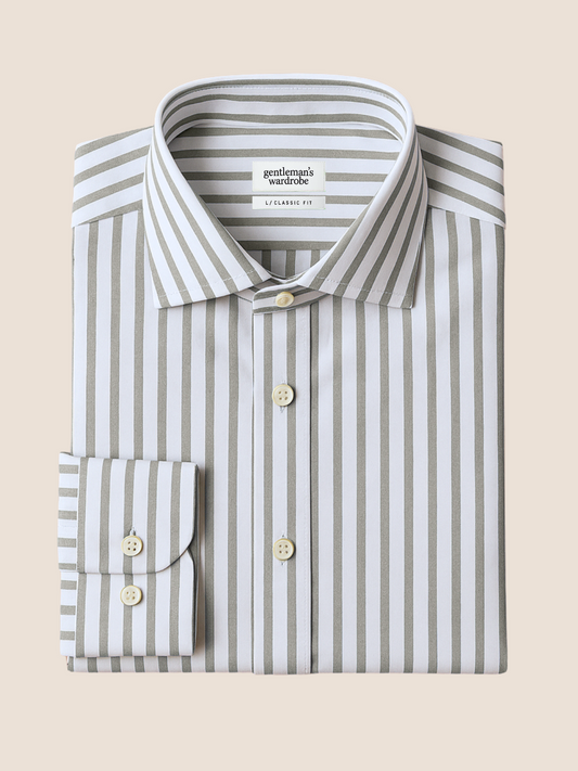 Grey Bengal Stripe Formal Shirt