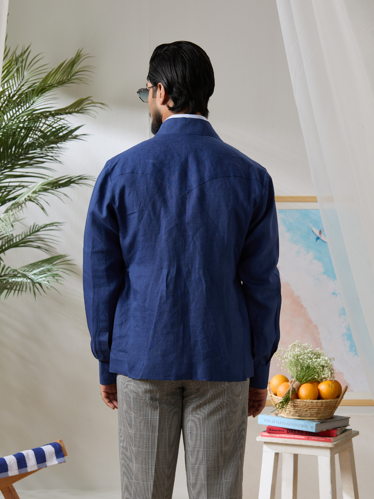 Indigo Linen Jungle Jacket