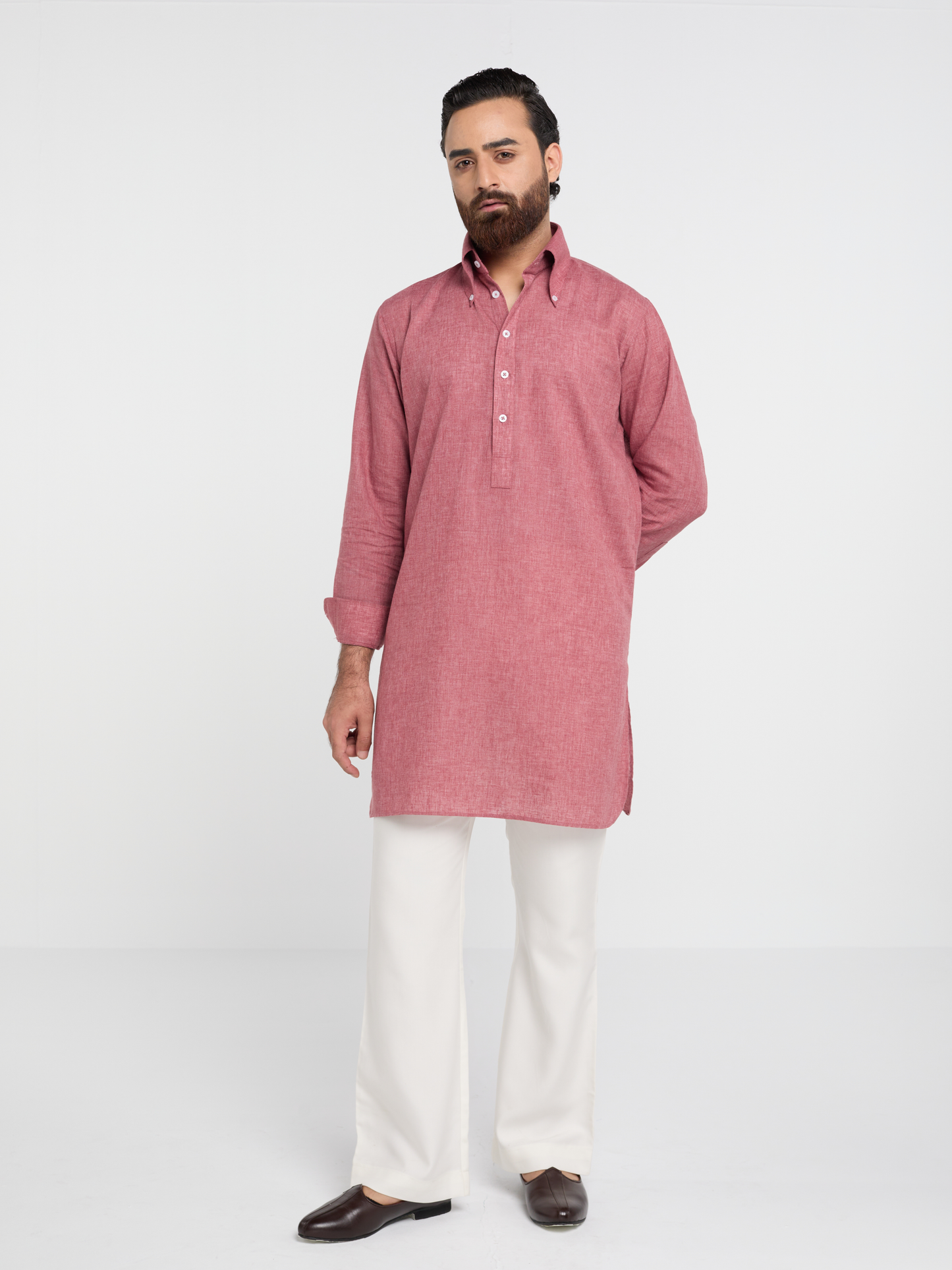 Crimson Button Down Kurta