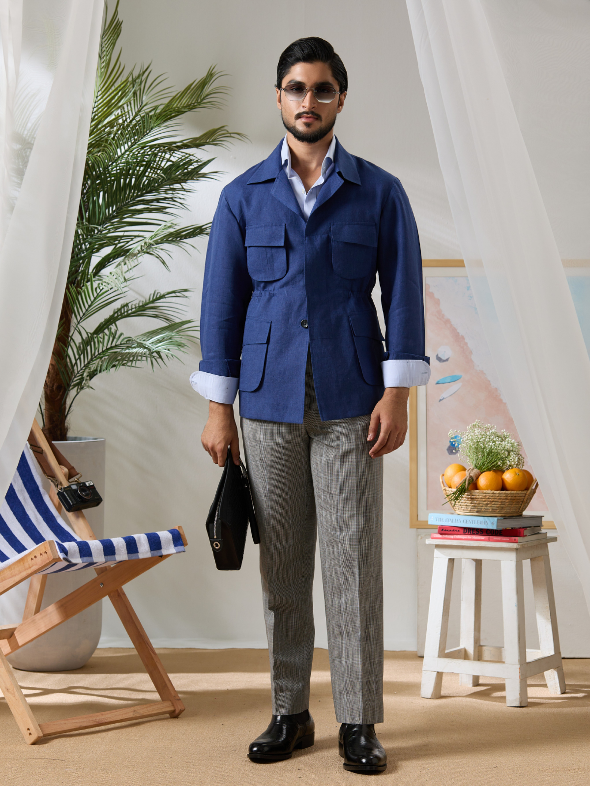 Indigo Linen Jungle Jacket