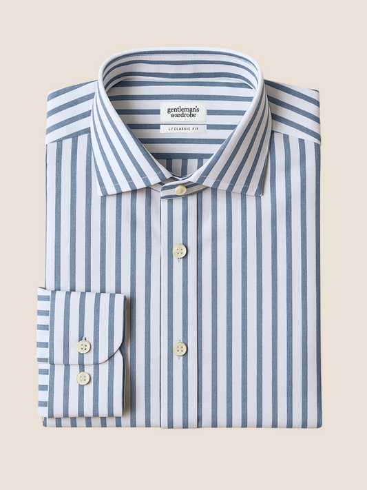 Stone Blue Bengal Stripe Formal Shirt