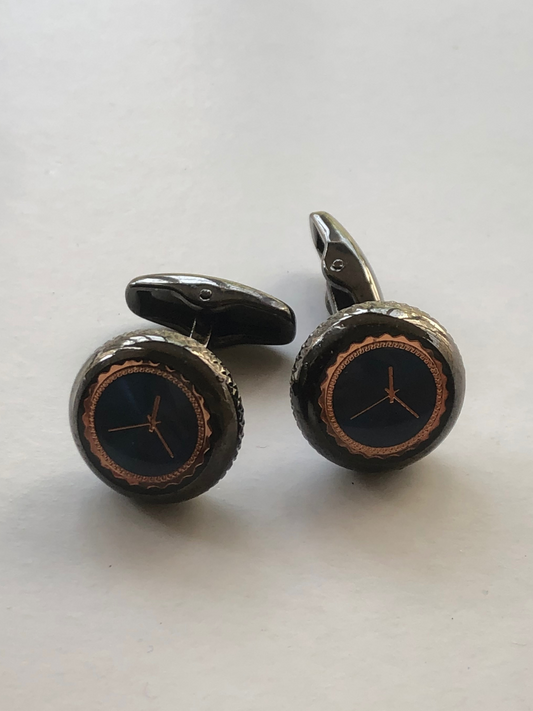 Charcoal Time Hand Cufflinks