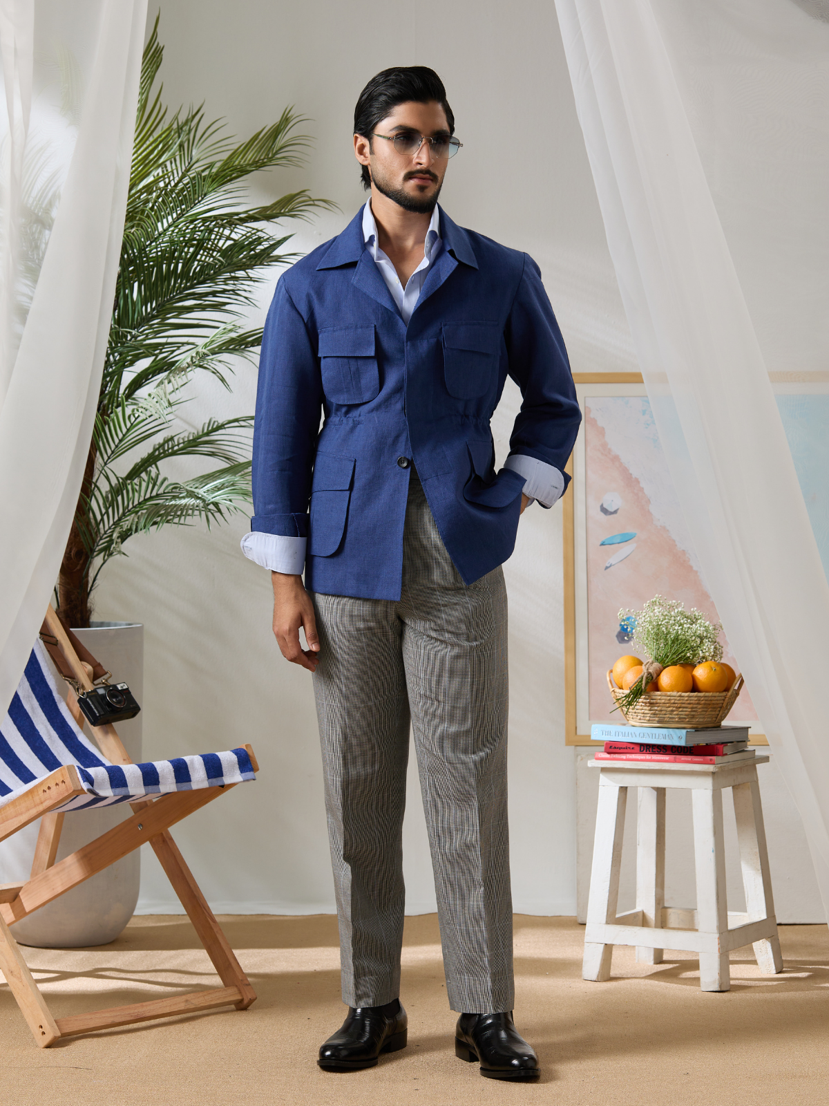 Indigo Linen Jungle Jacket