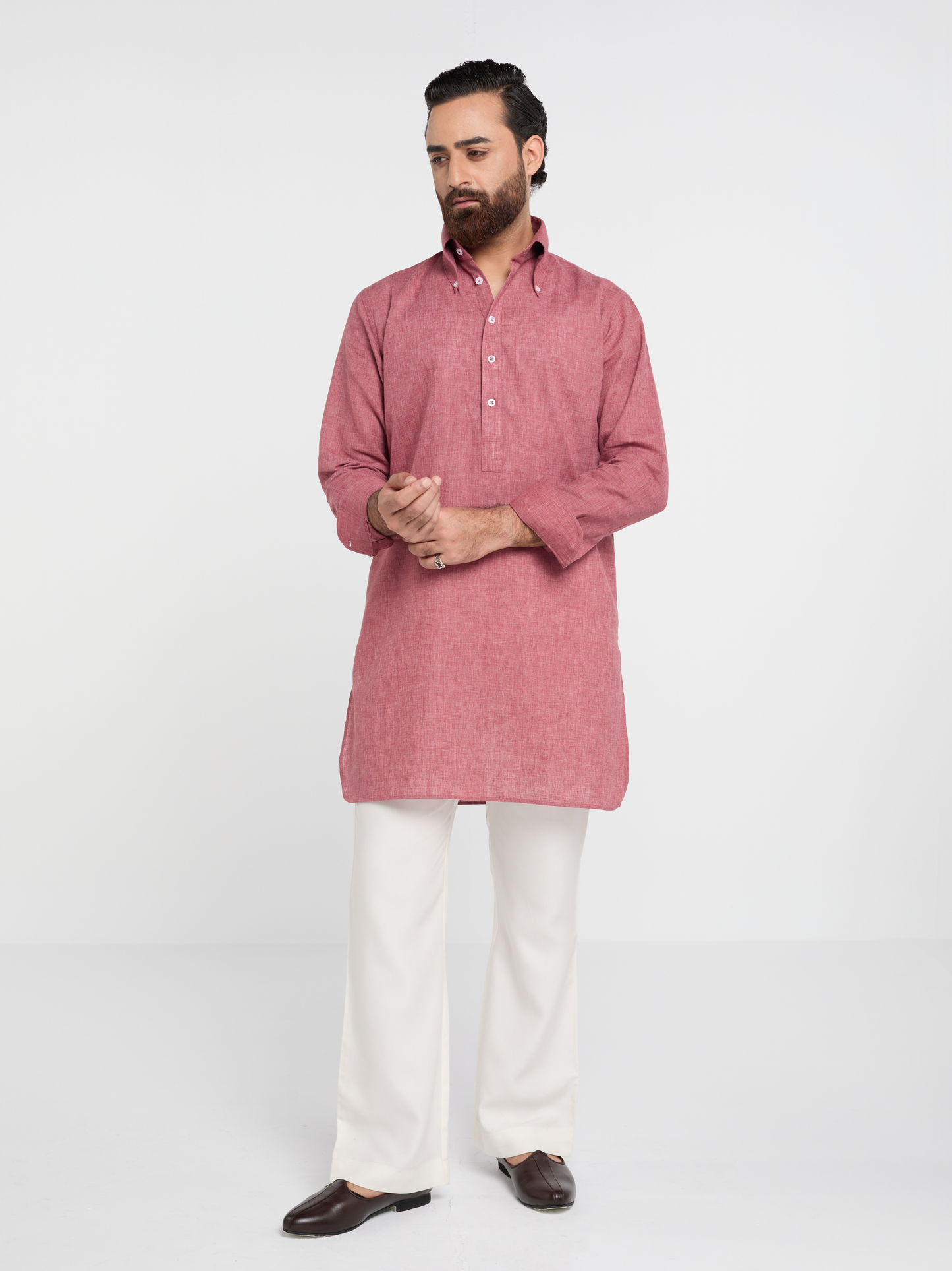Crimson Button Down Kurta