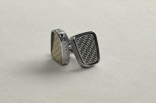 Ornate Lattice Cufflinks – Silver