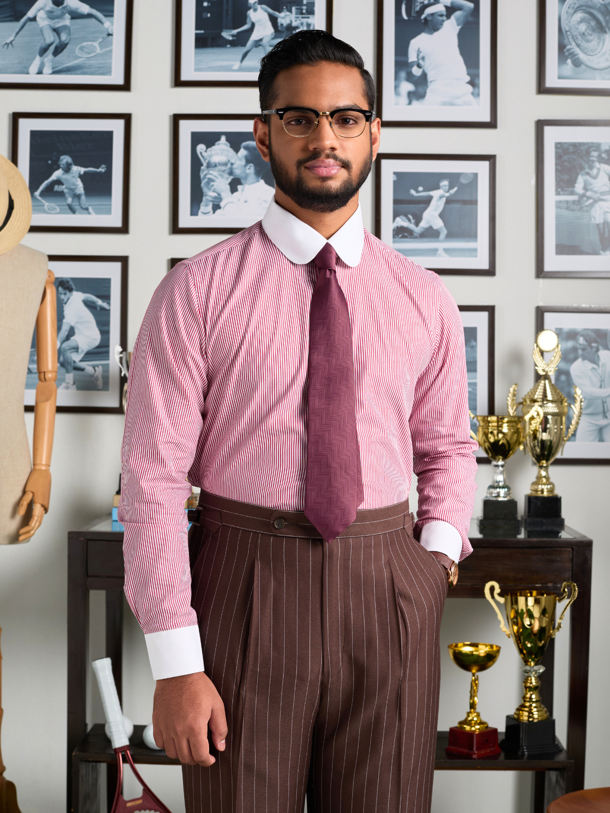 Winchester Maroon Stripe Formal Shirt