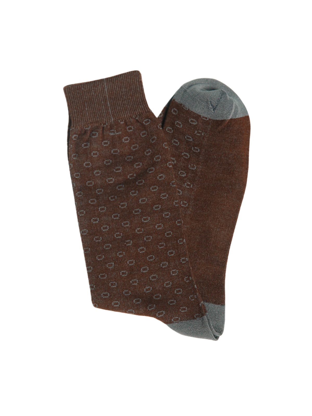 Brown with Grey Print Socks