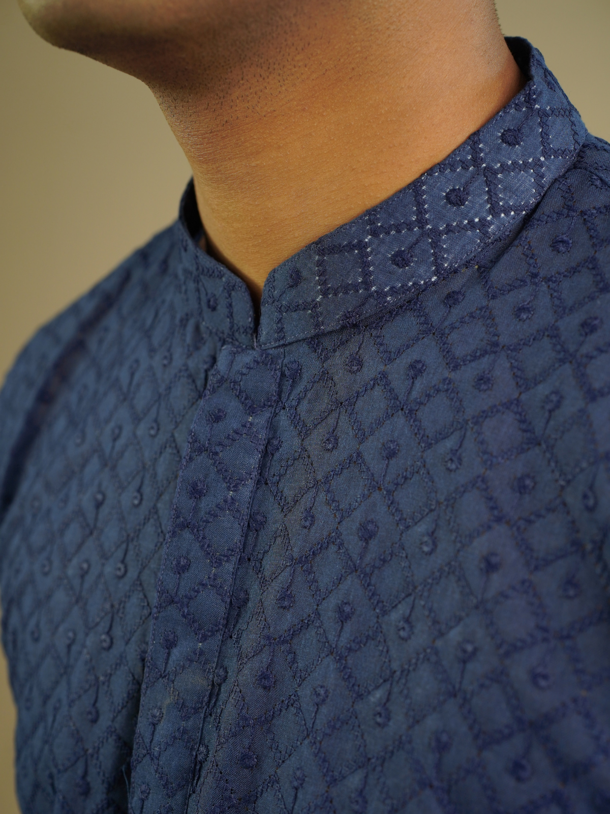 Navy Chikankari Kurta