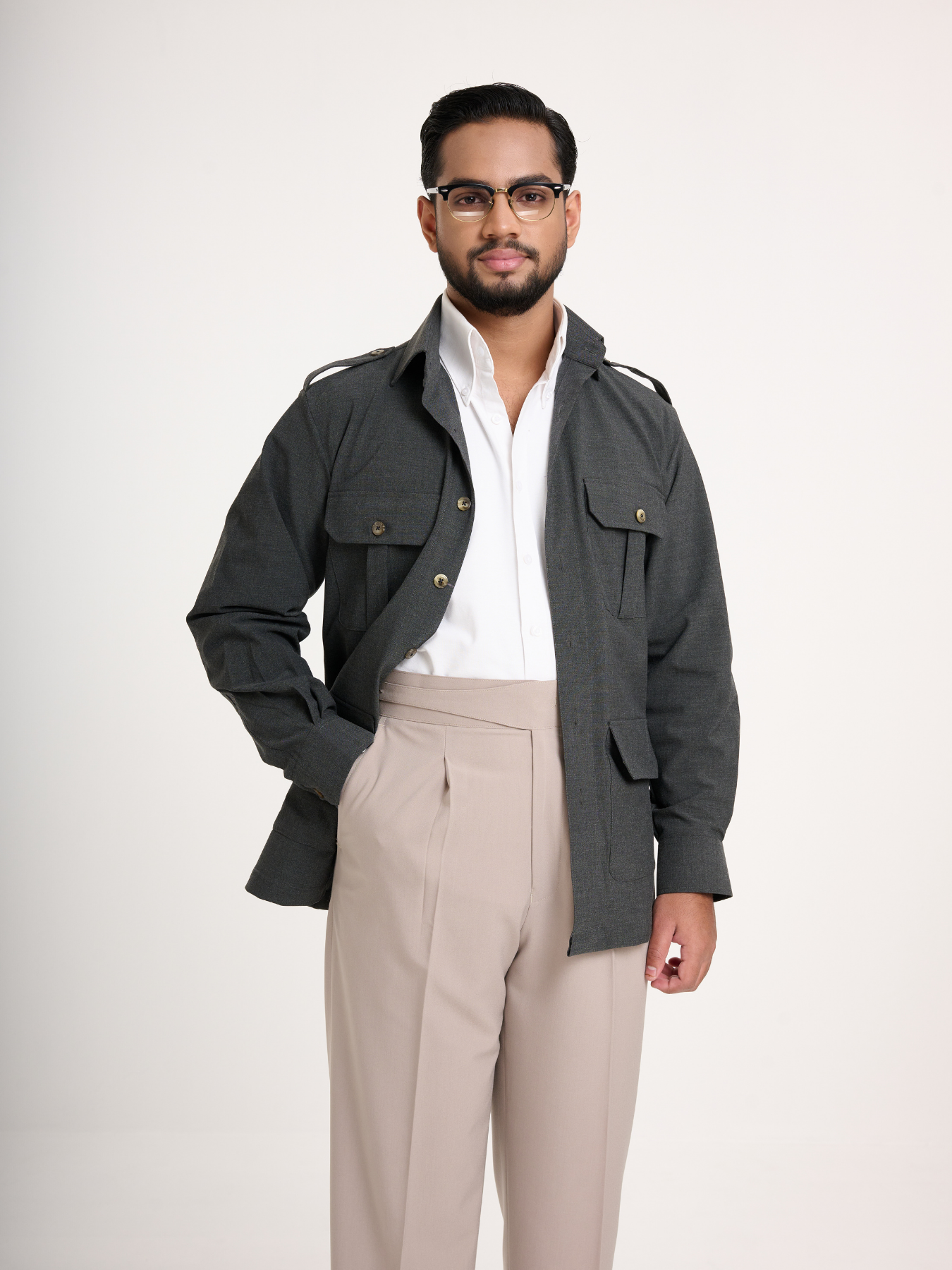Charcoal Field Shacket