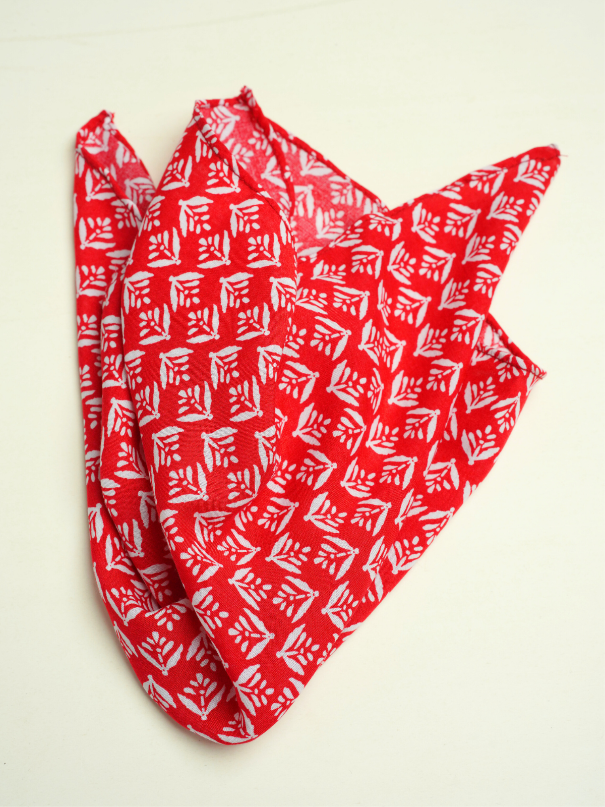 Red Floral Pocket Square