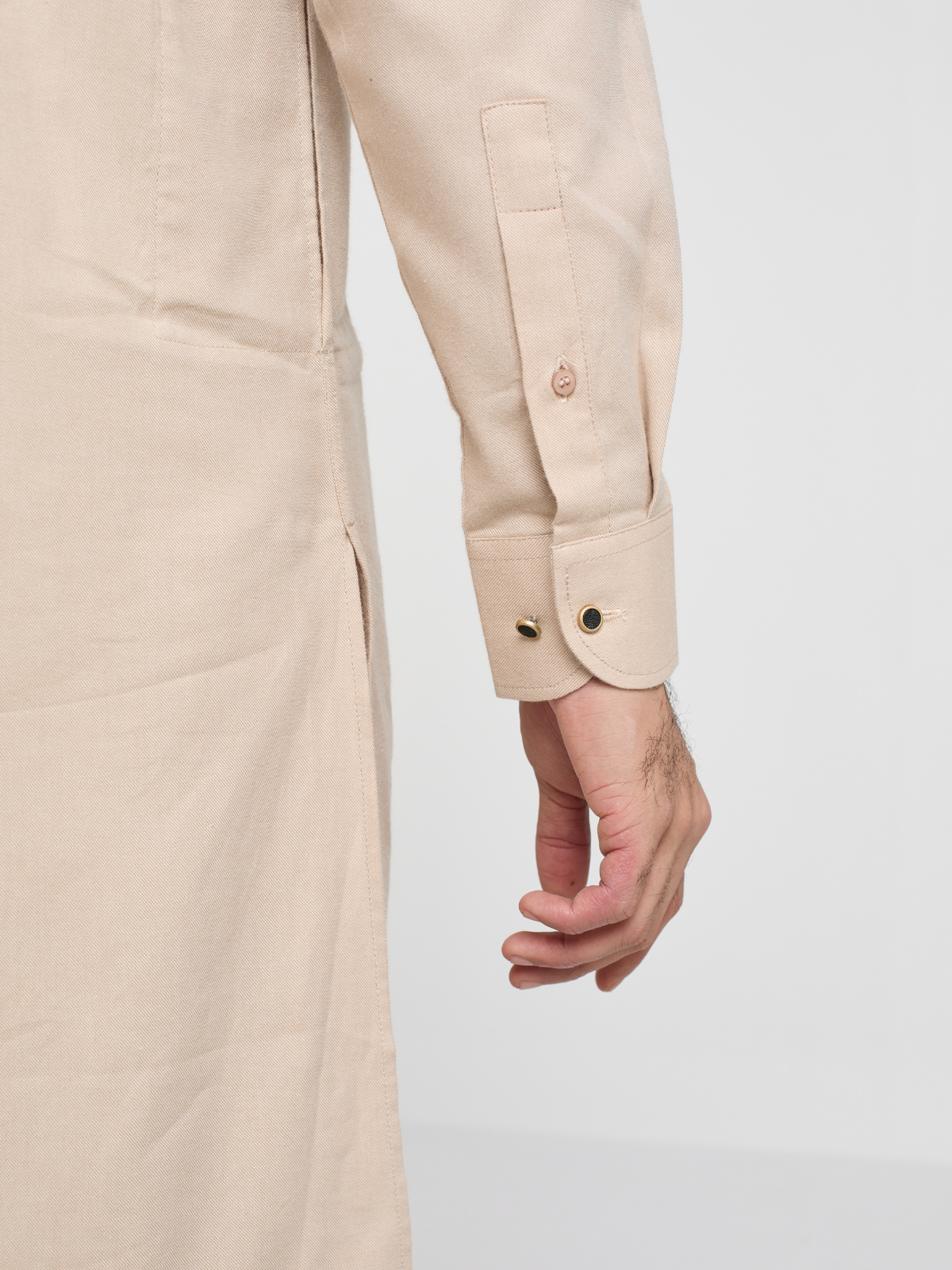 Beige Round Neck Kabli Set