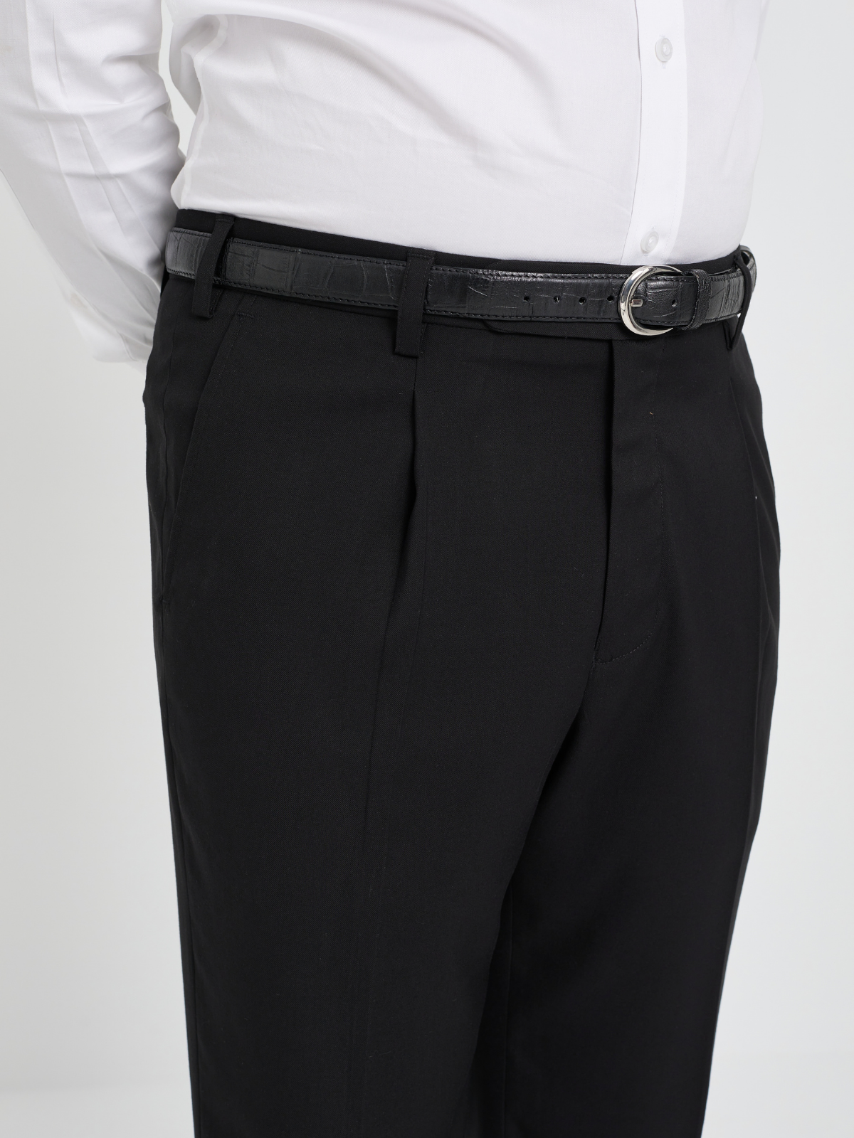 Black Mid Rise Formal Trouser