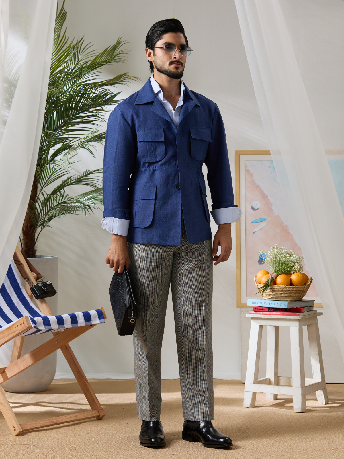 Indigo Linen Jungle Jacket